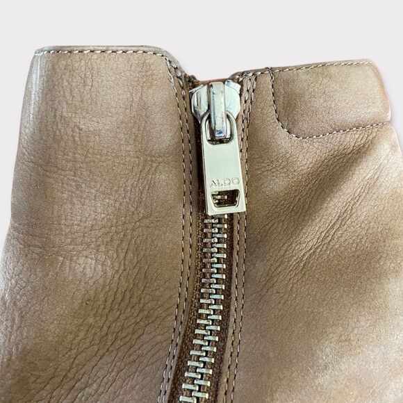 Aldo | Brown Suede like Ankle Boot with Block Heel - Picture 4 of 8